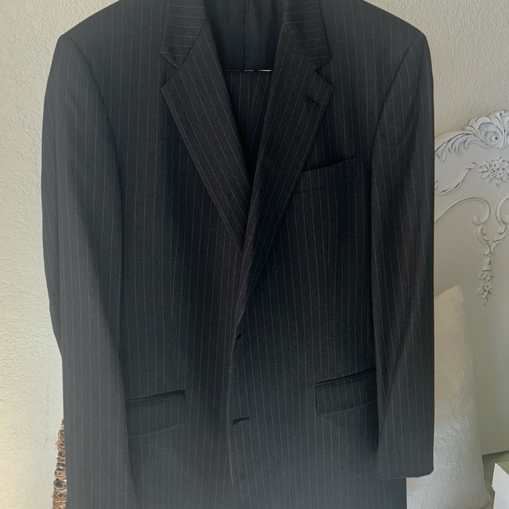 John W. Nordstrom Black Pinstripe Suit
